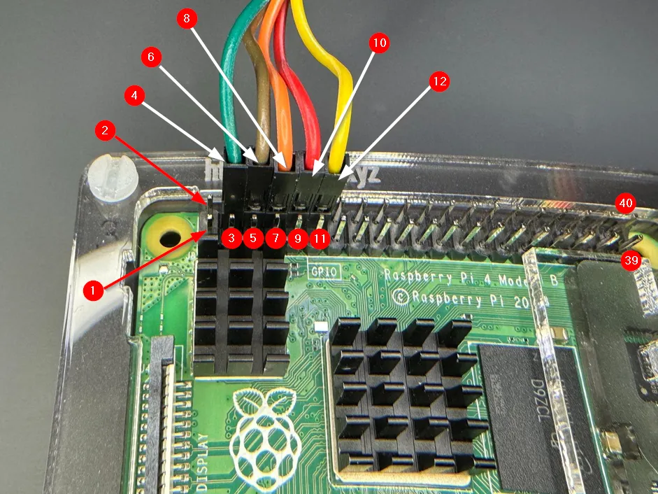 numbered pins on pi