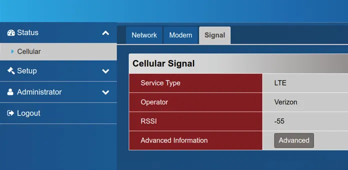 LTE signal level