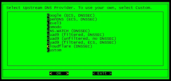 Pi-hole Installer Pick DNS Servers