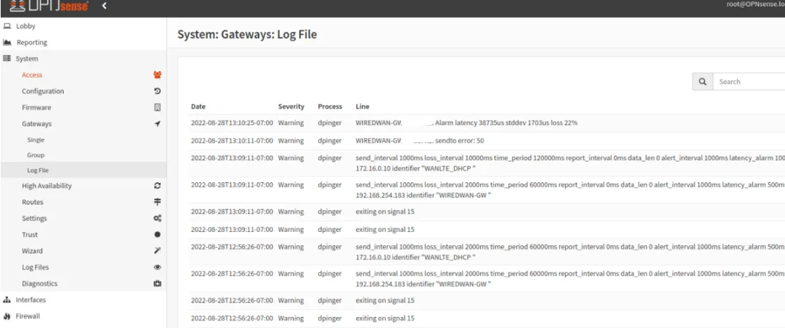 Gateway log