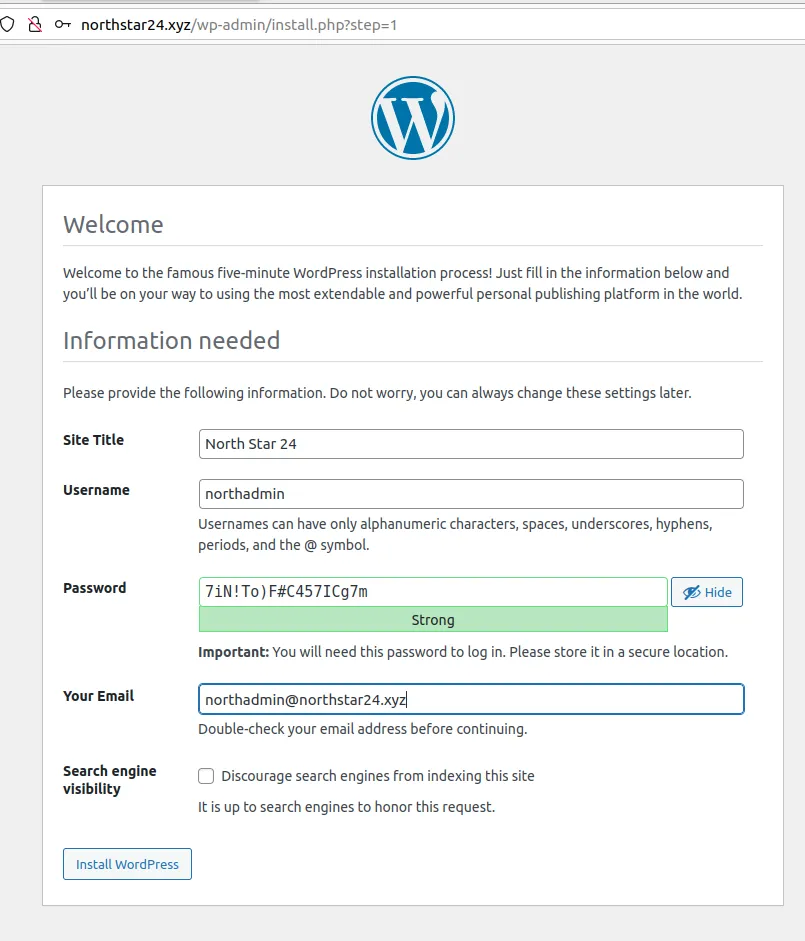 Create WordPress Database