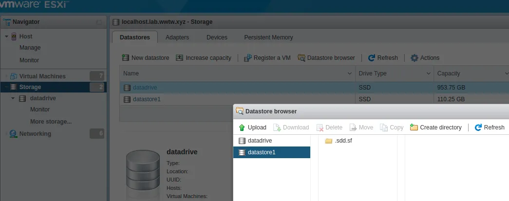 datastore manager View